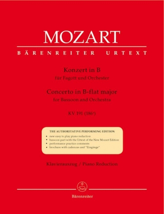 Konzert B-Dur KV191 fr Fagott und Orchester fr Fagott und Klavier