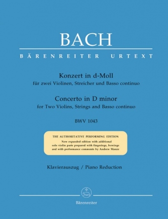 Konzert d-Moll BWV1043 fr 2 Violinen, Streicher und Bc fr 2 Violinen und Klavier