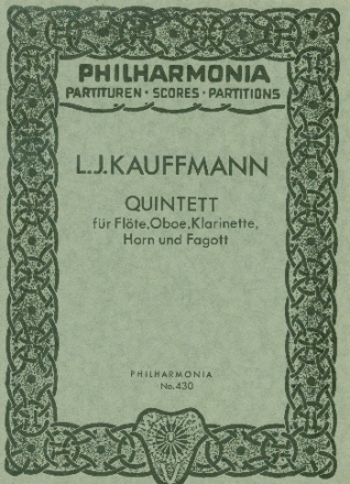Quintett fr Flte, Oboe, Klarinette, Horn und Fagott Studienpartitur