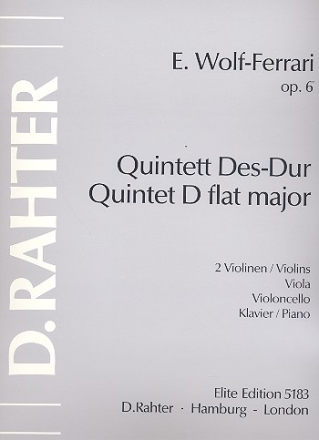 Quintett Des-Dur op.6 fr Streichquartett und Klavier Stimmen