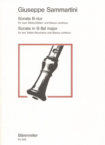 Sonate B-Dur  fr 2 Altblockflten und Bc