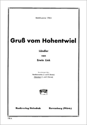 Gru vom Hohentwiel Lndler fr Akkordeon (mit 2. Stimme)