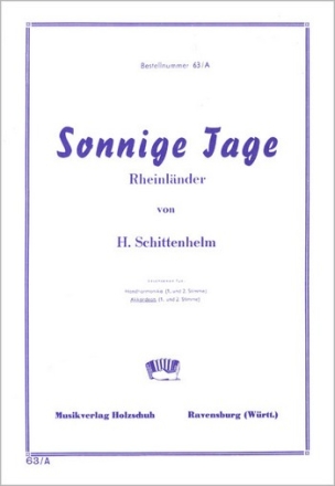 Sonnige Tage Rheinlnder fr Akkordeon (mit 2. Stimme)