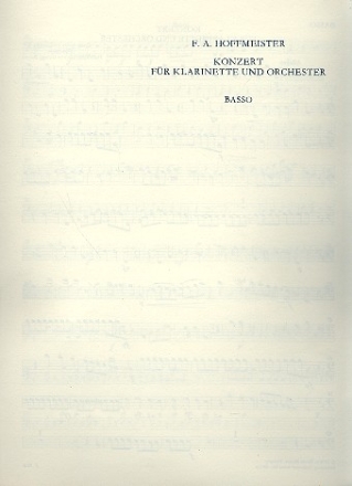 Concerto B-Dur fr Klarinette und Orchester Violoncello / Kontrabass