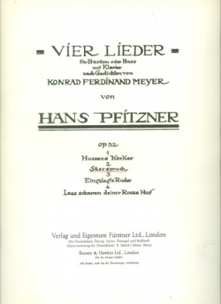 4 Lieder op. 32,2 fr Bariton (Ba) und Klavier