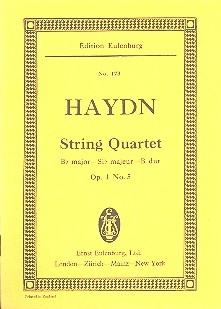 Streichquartett B-Dur op.1,5 Hob.III:5 fr Streichquartett Studienpartitur