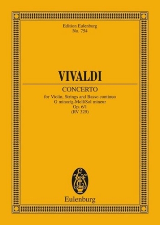 Konzert g-Moll op.6,1 fr Violine und Streichorchester Studienpartitur