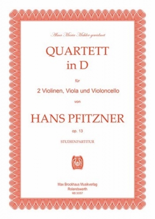 Streichquartett D-Dur op.13  Studienpartitur