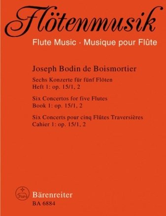 6 KONZERTE OP.15 BAND 1 (NR.1-2) FUER 5 FLOETEN PART: U: ST: