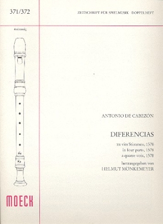 Diferencias (1578) fr 4 Blockflten (SATB) Spielpartitur