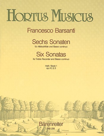 6 Sonaten op.1 Band 1 (Nr.1,3,5) fr Altblockflte und Bc