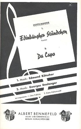 Edinburgher Stndchen  und Da capo: fr Salonorchester