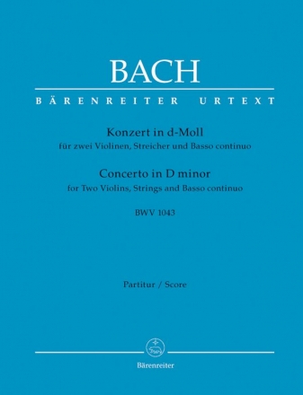 Konzert d-Moll BWV1043 fr 2 Violinen, Streicher und Bc Partitur