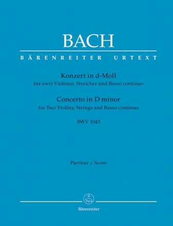 Konzert d-Moll BWV1043  fr 2 Violinen, Streicher und Bc Partitur