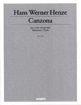Canzona fr Oboe, Klavier, Harfe, 3 Violen und Violoncello Stimmensatz