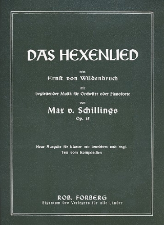 Das Hexenlied op.15 fr Gesang und Klavier (dt/en)