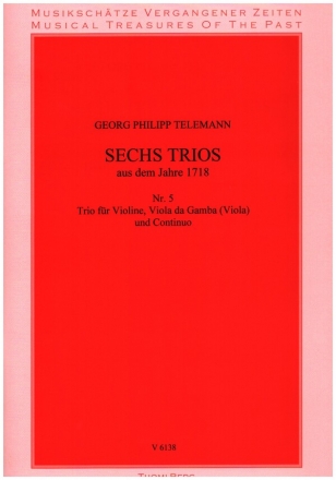 Trio g-Moll Nr.5 fr Violine, Viola da Gamba (Viola) und Bc Partitur und Stimmen (Bc ausgesetzt)