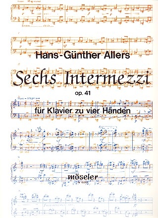 6 Intermezzi op.41 fr Klavier zu 4 Hnden