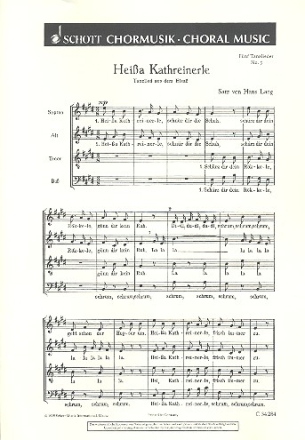 Fnf Tanzlieder fr gemischten Chor (SATB) Chorpartitur