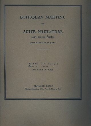 Suite miniature pour violoncelle et piano