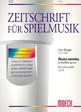 Musica matutina fr 4 Blockflten (SATB) Spielpartitur