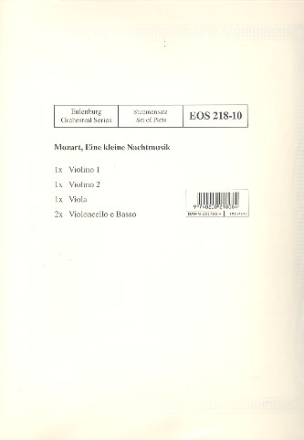 Eine kleine Nachtmusik KV525 fr 2 Violinen, Viola, Bass (Violoncello/ Kontraba)  Stimmenset