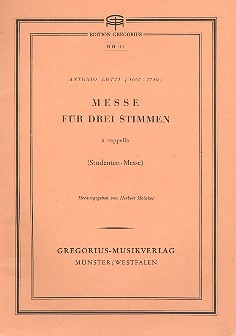 Messe G-dur op.80 fr 3 Stimmen fr Chor (SSA TTB oder SSATTB) a cappella,    Partitur