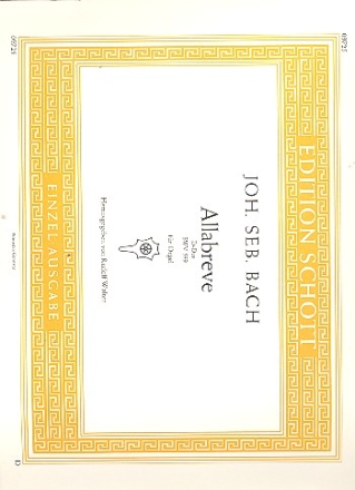 Allabreve D-Dur BWV589 fr Orgel