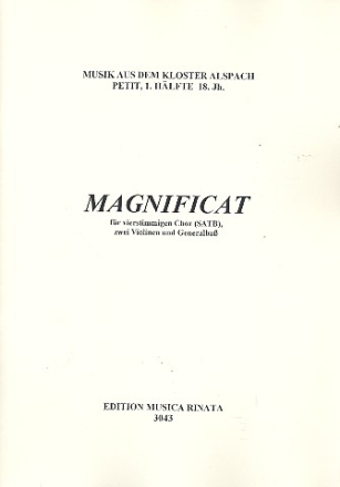 Magnificat: fr gem Chor, Streicher und Bc Partitur