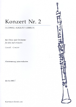 Konzert g-Moll Nr.2 für Oboe und Orchester Klavierauszug