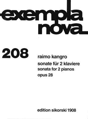 SONATE OP.28 FUER 2 KLAVIERE SPIELPARTITUR EXEMPLA NOVA 208