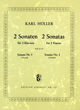 2 SONATEN NACH OP.41 BAND 1 SONATE NR.1 H-MOLL FUER 2 KLAVIERE SPIELPARTITUR