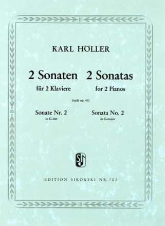 2 SONATEN NACH OP.41 BAND 2 SONATE NR.2 G-DUR FUER 2 KLAVIERE SPIELPARTITUR