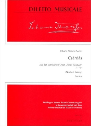 Csardas aus der oper Ritter Pasman fr Orchester Partitur