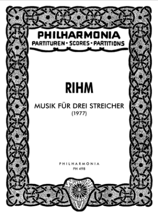 Musik fuer 3 Streicher fr Violine, Viola und Violoncello Studienpartitur