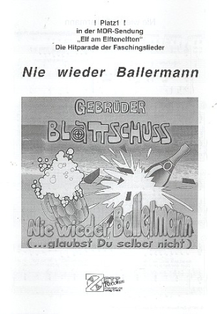 Nie wieder Ballermann: Einzelausgabe Gesang und Klavier