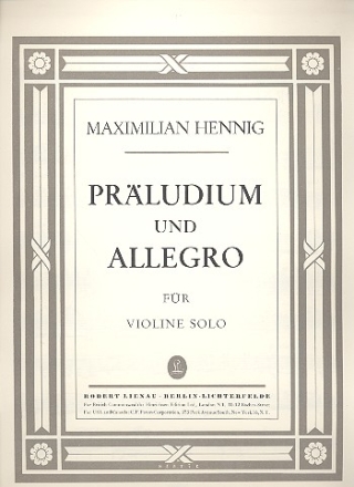 Prludium und Allegro fr Violine solo