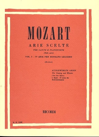 Arie scelte vol.1 19 arie per soprano leggero e pianoforte