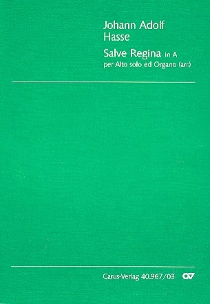 Salve Regina A-Dur fr Alt und Orchester fr Alt und Orgel