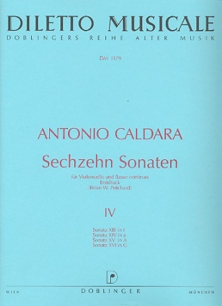 16 Sonaten Band 4 (Nr.13-16) fr Violoncello und Bc