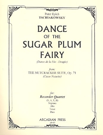 Dance of the Sugar Plum Fairy for 4 recorders (SATB) score and parts