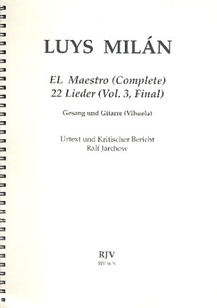 El maestro vol.3 22 Lieder fr Gesang und Gitarre (Vihuela)