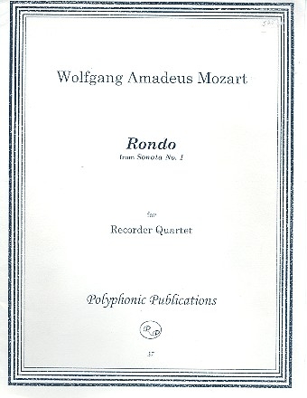 Rondo from Sonata no.1 for 4 recorders (SATB) score and parts