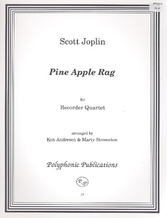 Pine Apple Rag for 4 recorders (SATB) score and parts