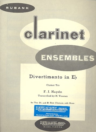 Divertimento in Eb for 3 clarinets score and parts