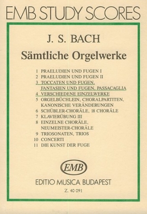 Smtliche Orgelwerke Band 2 Toccaten, Fugen, Fantasien, Passacaglia Studienpartitur (Orgelwerke 3-4)