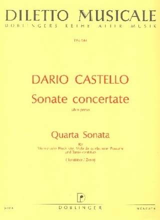 Quarta sonata fr Violine (Blockflte), Viola da gamba (Posaune) und Bc