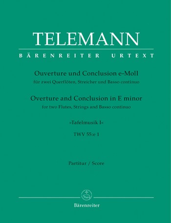 Tafelmusik 1 TWV55:e1 fr 2 Flten, Streicher und Bc Partitur