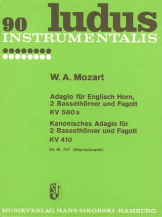 ADAGIO KV580A UND KANONISCHES ADAGIO KV410 FUER BLAESER PARTITUR+STIMMEN