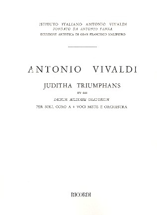 Juditha Triumphans RV644 fr Soli, gem Chor und Orchester Partitur (la)